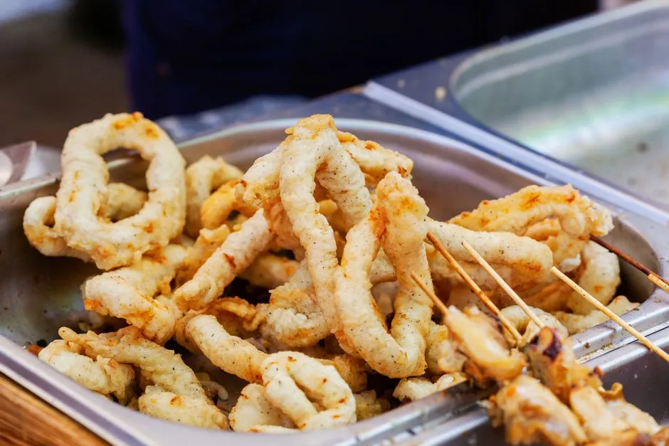 Fresh calamari rings